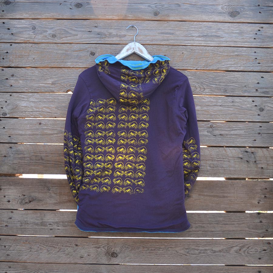 Size8turq3 Size 8 plum/turquoise reversible womens hoody