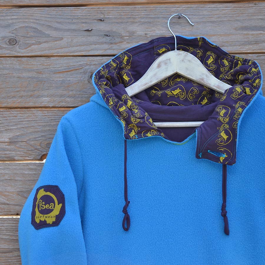 Size8turq5 Size 8 plum/turquoise reversible womens hoody