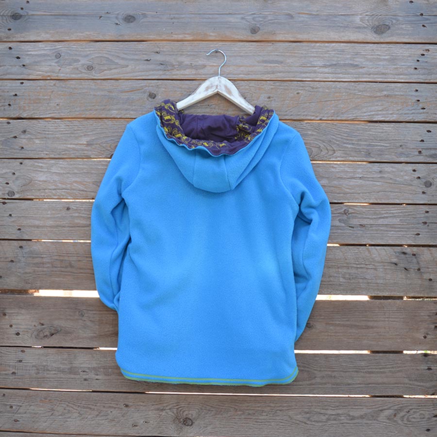 Back Size 8 plum/turquoise reversible womens hoody