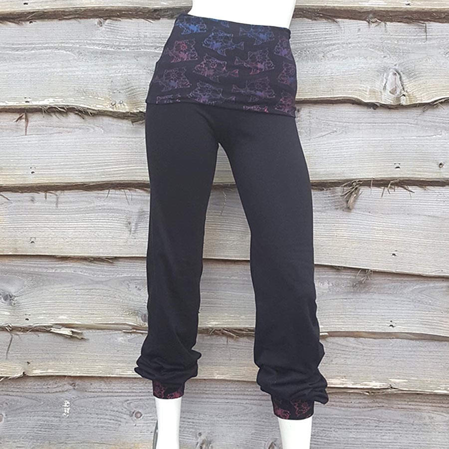 Trousers Printed fold over waist trousers