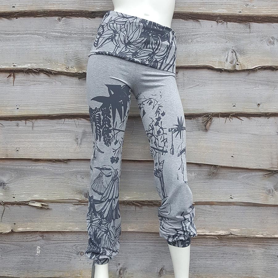Trousers Printed fold over waist trousers