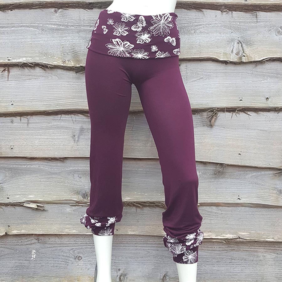 Trousers Printed fold over waist trousers