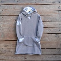 Hoody dress age 8 light grey