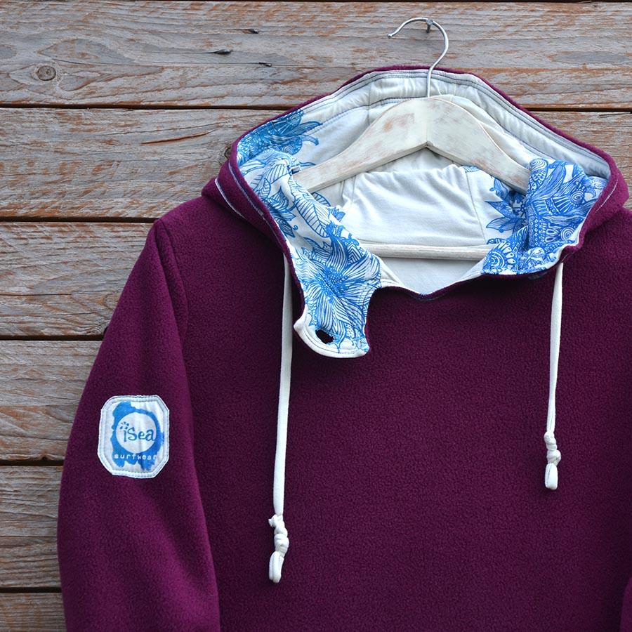 Fleece close up Women's reversible in plum/natural