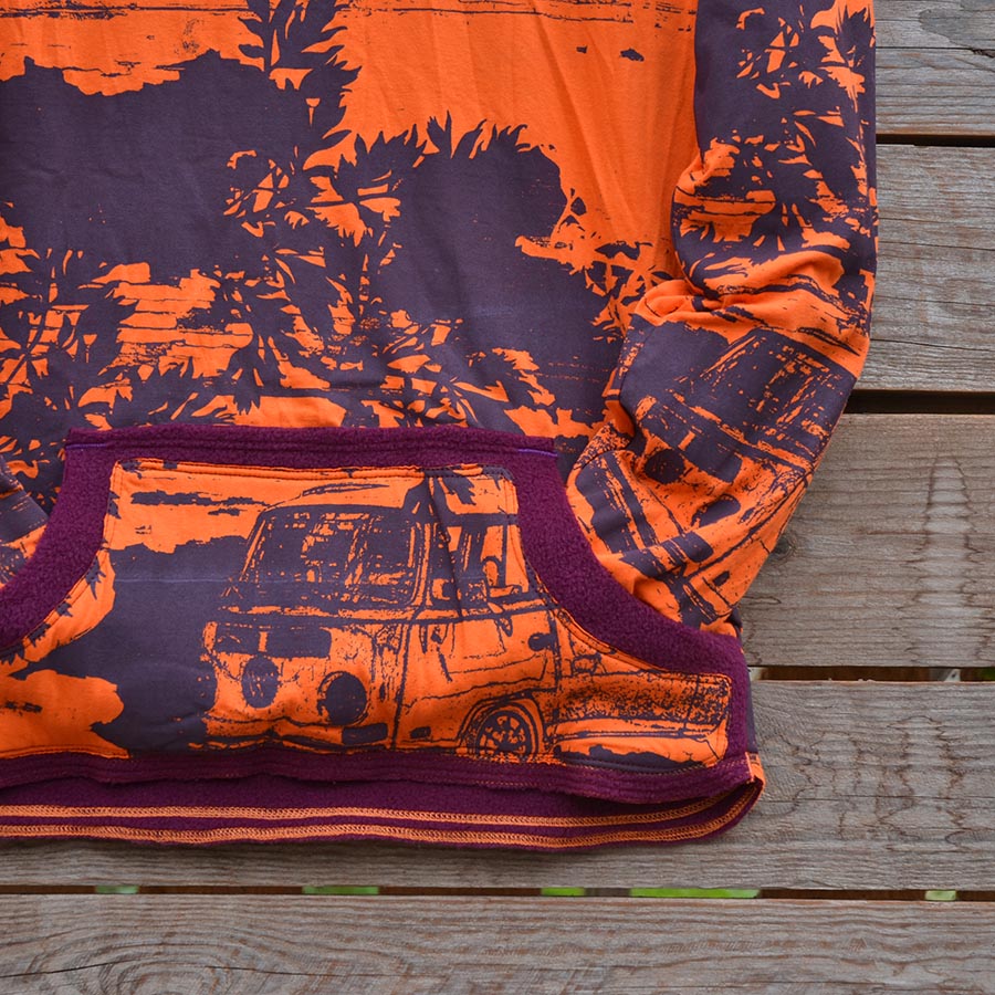 Jersey close up Women's reversible in plum/orange