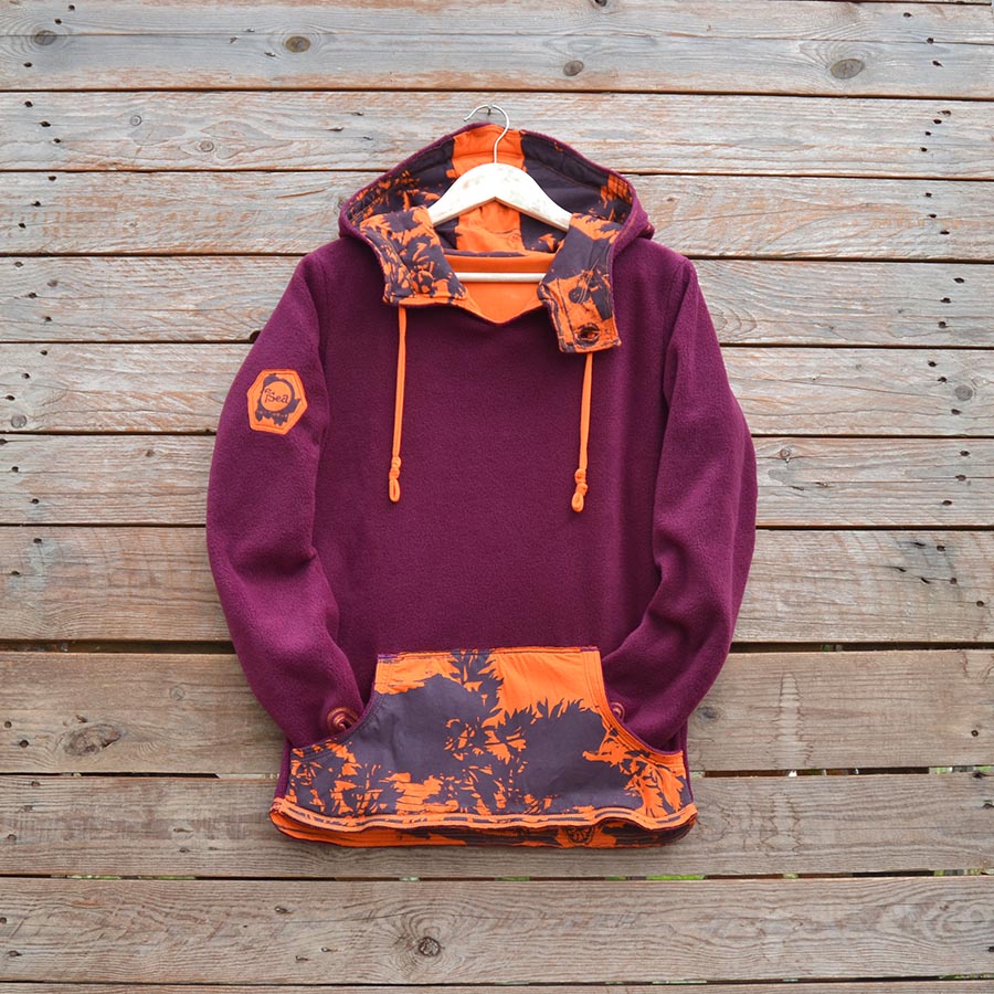 Fleece front Women's reversible in plum/orange