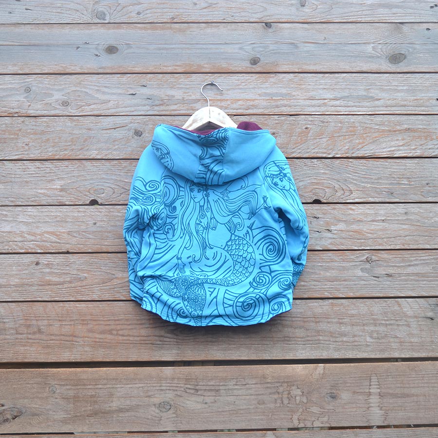 Jersey back Kid's reversible in plum/turquoise