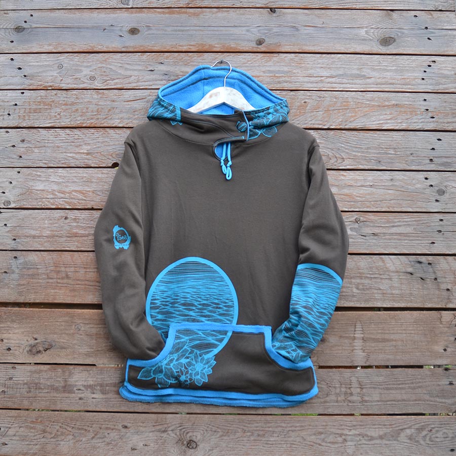 Jersey front Women's reversible in turquoise/mocha