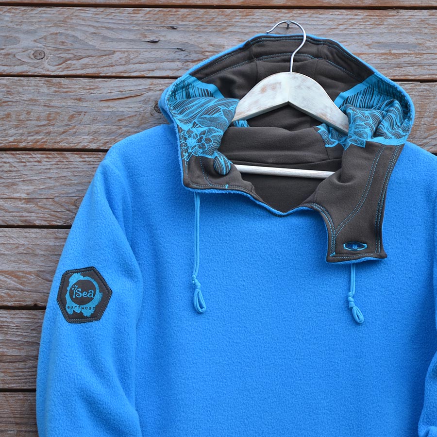 Fleece close up Women's reversible in turquoise/mocha