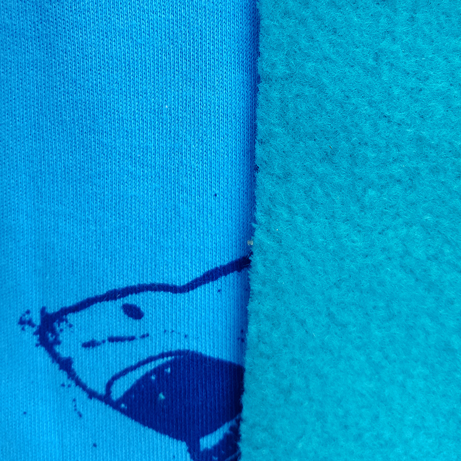 Jade- turquoise Kid's reversible hoody in jade-turquoise, shark print