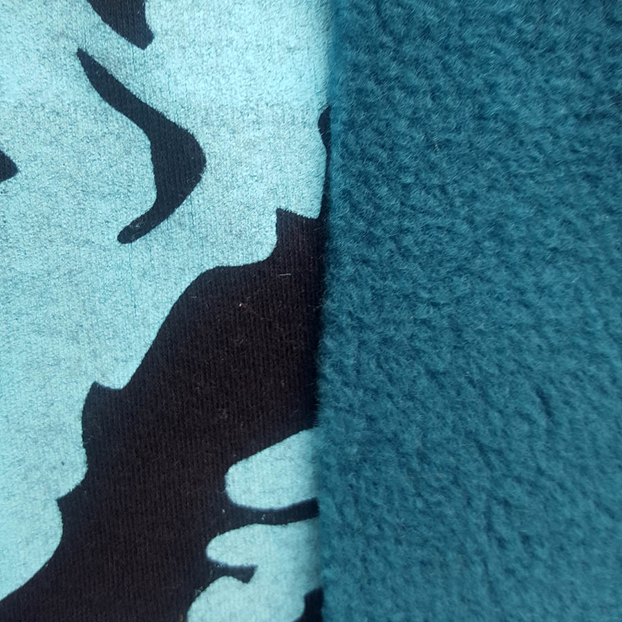 Teal-black Men's reversible hoody in teal/black
