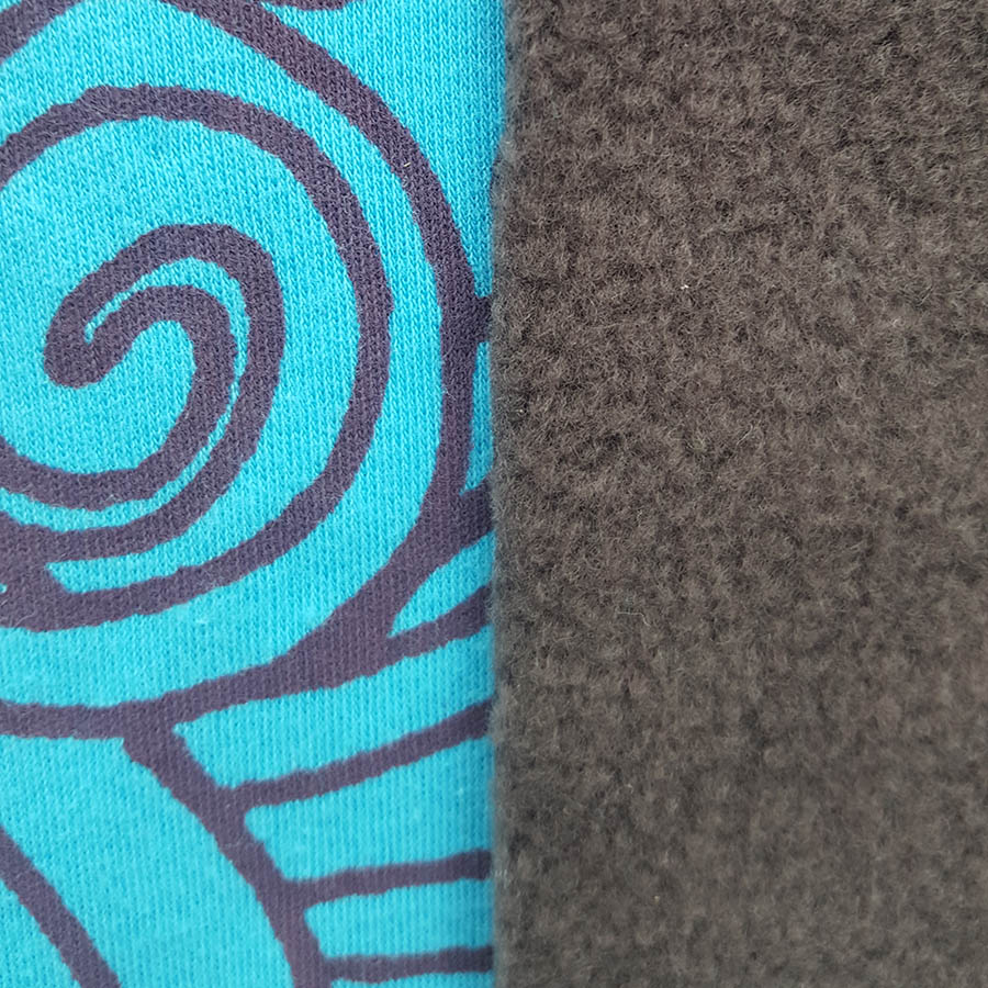 dark grey/turquoise Women's reversible hoody with dark grey fleece