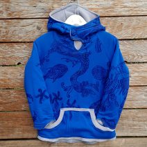 Kid's reversible hoody in light Grey/Royal front