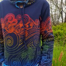 Men's reversible hoody in navy/turquoise