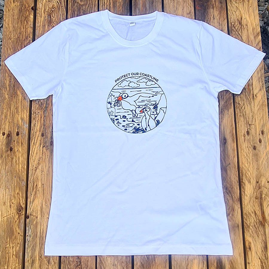 protect white 'Protect our Coastline' organic cotton T-shirt