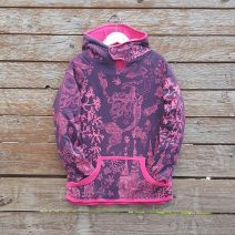 Kid's reversible hoody in pink/plum