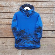 Kid's reversible hoody in black/royal - front