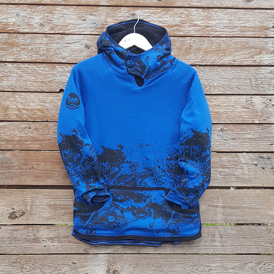 Kid's reversible hoody in black/royal - Front Kid's reversible hoody in black/royal - front