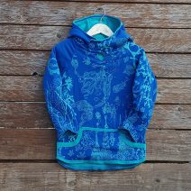 Kid's reversible hoody in jade/royal - Front