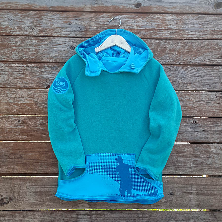 Kid's reversible hoody in jade/turquoise Kid's reversible hoody in jade/turquoise