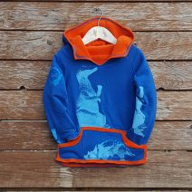 Kid's reversible hoody in orange/royal - front