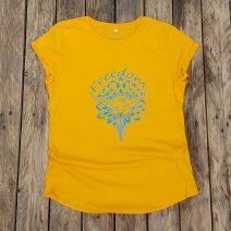 Women's organic t-shirt in aqua - Freedom