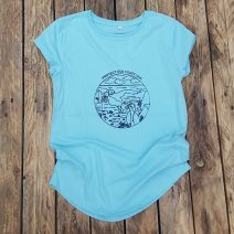 Women's organic t-shirt in aqua - Protect our Coastline