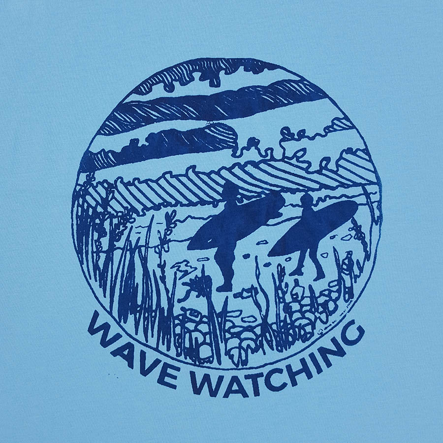 Women's organic t-shirt in aqua - wave watching Women's organic t-shirt in aqua - wave watching