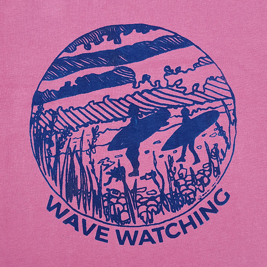 Organic women's t-shirt in raspberry - wave watching Organic women's t-shirt in raspberry - wave watching