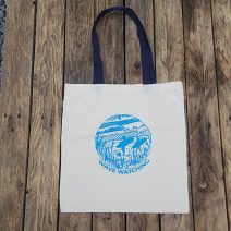 Organic cotton shopper bag with wave watching print