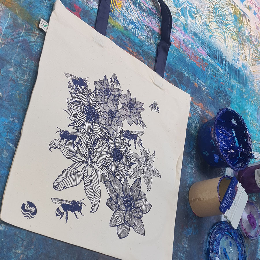 bag bees Organic cotton shopper bag - bees